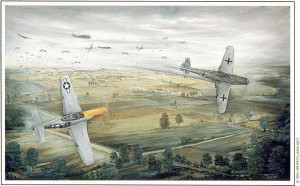 World War II Aviation Dogfight Battle - Art Print for Sale